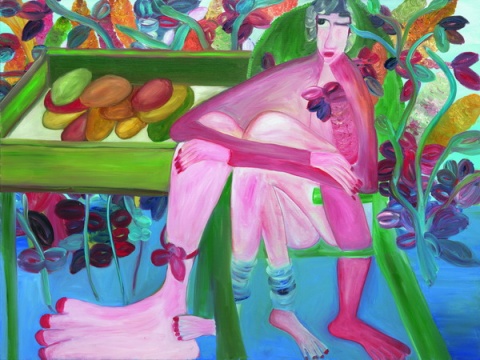 《海滩木瓜女孩》150 x 200cm 布面油画 2014 《海滩木瓜女孩》150 x 200cm 布面油画 2014