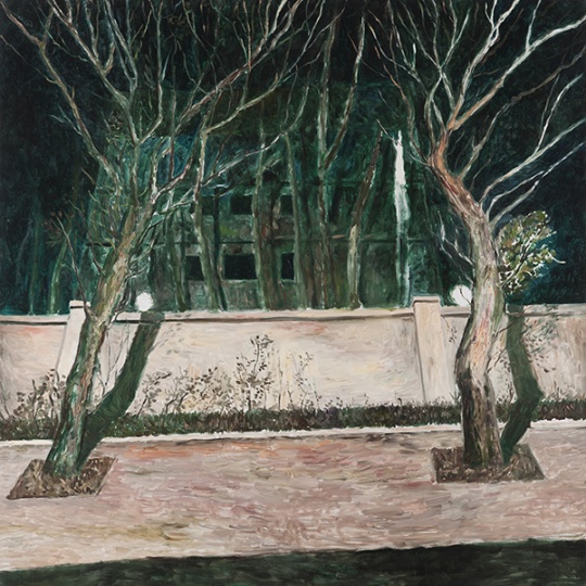 《夜路》 布面油画 150×150cm 2014年
《夜路》 布面油画 150×150cm 2014年