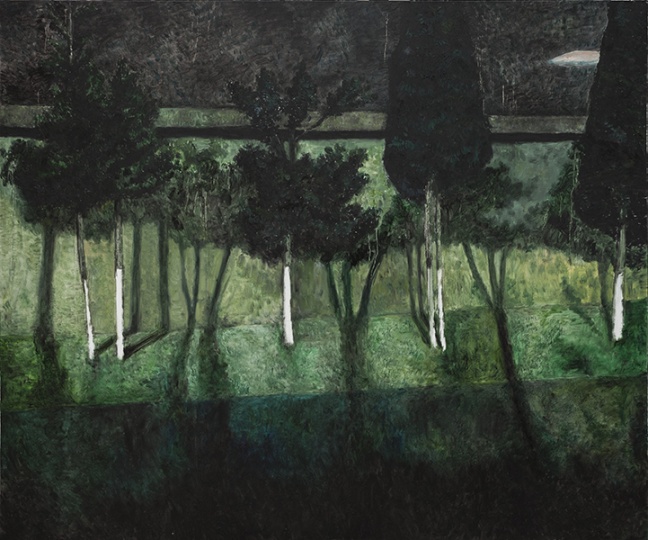 《黑绿色》布面油画 150×180cm 2014年
《黑绿色》布面油画 150×180cm 2014年