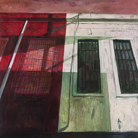 《一半对一半》布面油画 150×150cm 2014
《一半对一半》布面油画 150×150cm 2014