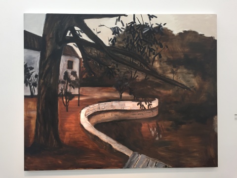 油画《精英学校的风景》,色调有些阴郁沉重
油画《精英学校的风景》,色调有些阴郁沉重