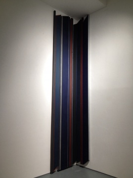 刘可 《大蓝幕》 450×98cm、450×46cm 布面油画、丙烯、织物染料、水性染料 2014
