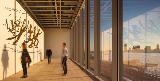 Running People at 2,616,216 (1978–79) by Jonathan Borofsky installed on the West Ambulatory, 5th floor, the inaugural exhibition, America Is Hard to See (May 1–September 27, 2015). Whitney Museum of American Art, New York. Photograph © Nic Lehoux
Running People at 2,616,216 (1978–79) by Jonathan Borofsky installed on the West Ambulatory, 5th floor, the inaugural exhibition, America Is Hard to See (May 1–September 27, 2015). Whitney Museum of American Art, New York. Photograph © Nic Lehoux