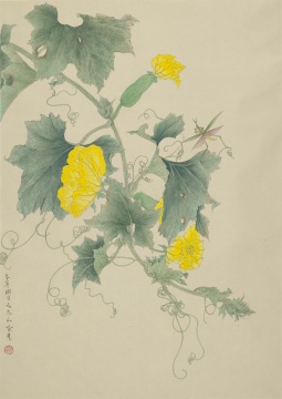 立冬《本草纲目之冬瓜》66cm×34cm 2009年
立冬《本草纲目之冬瓜》66cm×34cm 2009年
