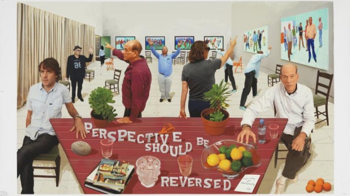 《Perspective Should Be Reversed》,108×177cm,纸上喷绘摄影绘画,25版,装于铝塑板上,2014年,© David Hockney 《Perspective Should Be Reversed》,108×177cm,纸上喷绘摄影绘画,25版,装于铝塑板上,2014年,© David Hockney