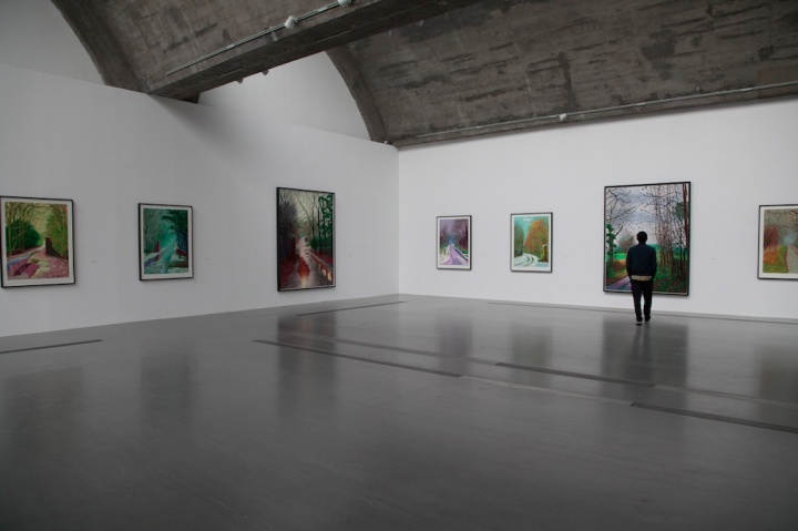 佩斯北京，大卫·霍克尼个展“春至”展览现场，这些iPad绘画的质感介于绘画和摄影之间，摄影：吴丹丹

