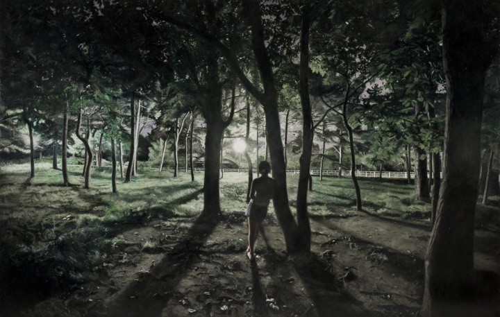 《暮夜之一》 163×255cm 布面油画 2014
《暮夜之一》 163×255cm 布面油画 2014