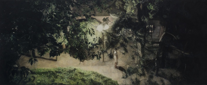 《暮夜之二》 110×280cm 布面油画 2014
《暮夜之二》 110×280cm 布面油画 2014