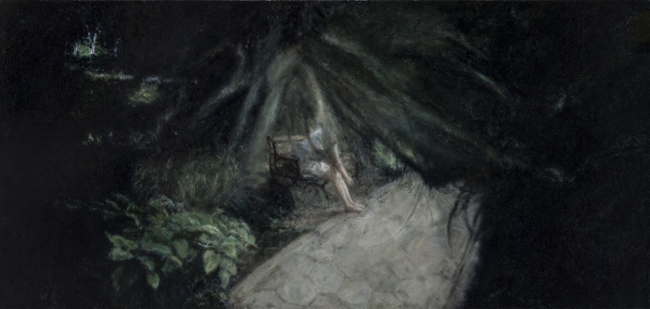 《公园之三》50×105cm 布面油画 2014年
《公园之三》50×105cm 布面油画 2014年