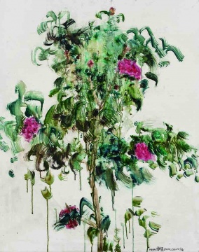 Lot 126  周春芽《花》 100 x 79.9 cm  油彩画布  1999  估价：70-90万元
