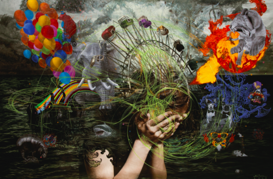 罗纳德·温杜拿《光环》235 x 366 cm 油画画布 2013 估价:90-150万港元
罗纳德·温杜拿《光环》235 x 366 cm 油画画布 2013 估价:90-150万港元