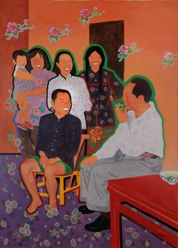 余友涵  《毛主席和韶山农民谈话》 214 × 154厘米 油彩画布  2007  由刘益谦以885万港元竞得
