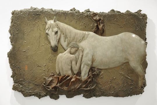 王新宇 《最后的呓语1》 150×100×13cm 铸铜丙烯着色 2015 b.1983 毕业于中央美术学院雕塑系
王新宇 《最后的呓语1》 150×100×13cm 铸铜丙烯着色 2015 b.1983 毕业于中央美术学院雕塑系