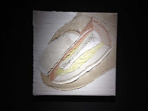 “笔搅面”章节中的李松松作品《指甲解剖图》 120×120cm 布面油画