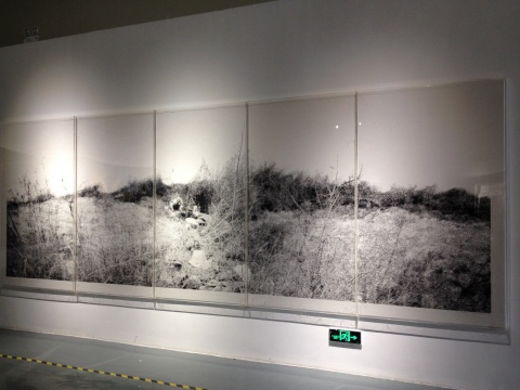 “缝中针”章节中的康剑飞作品《安土重迁1》 200×600cm 木刻 2010 “缝中针”章节中的康剑飞作品《安土重迁1》 200×600cm 木刻 2010