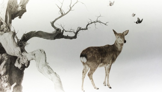 秦艾 《寻花山》局部 设色纸本 67 × 647cm 2015
秦艾 《寻花山》局部 设色纸本 67 × 647cm 2015