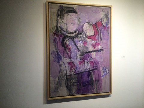 顾黎明《母子夺魁－紫色版》布面油彩 162×114cm 2011

