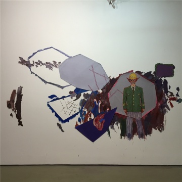 2014年作品《琴瑟失调》,同时也是艺术家在本次展览中进行的现场墙面绘画作品
2014年作品《琴瑟失调》,同时也是艺术家在本次展览中进行的现场墙面绘画作品