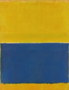 马克•罗斯科于1954年创作的抽象绘画《Untitled（Yellow and Blue）》
