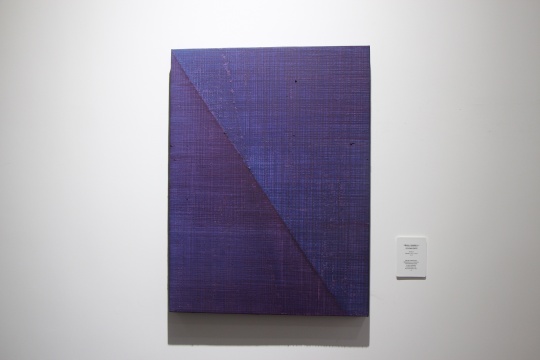 《交叠的余味-两条线蓝紫NO.1》80×60cm 布面油画 2015
