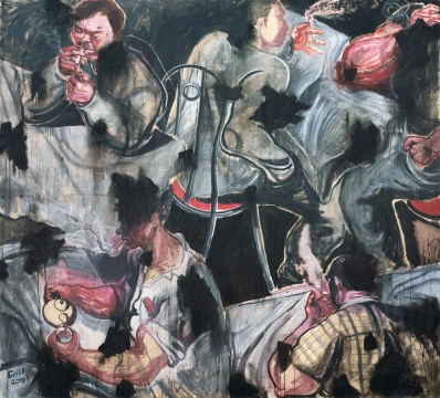 Lot 1597 张恩利《吸烟》 200 × 220cm 布面油画 估价:500-700万
Lot 1597 张恩利《吸烟》 200 × 220cm 布面油画 估价:500-700万