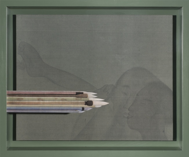 《窥2》 58x48x14cm 绢本设色 2015
《窥2》 58x48x14cm 绢本设色 2015