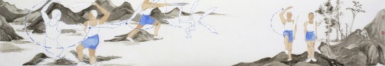 王琳 《梅花刀》 34cm×141cm 纸本设色 2015
王琳 《梅花刀》 34cm×141cm 纸本设色 2015