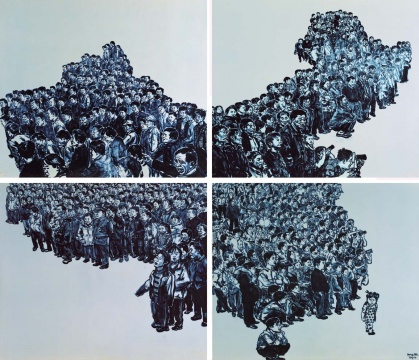 黄敏作品《青花瓷板——中国地图》
黄敏作品《青花瓷板——中国地图》