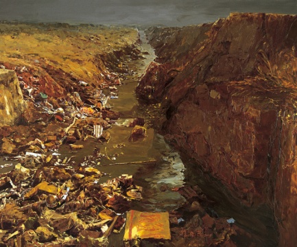 《小溪沟》 布面油画 150×180cm 2005
