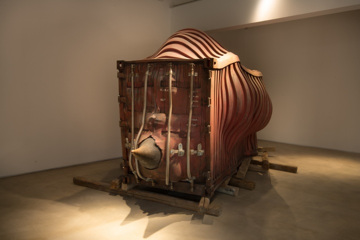 《不确定的真相》 450×190×210cm 不锈钢喷漆、树脂 2011-2015
《不确定的真相》 450×190×210cm 不锈钢喷漆、树脂 2011-2015