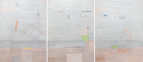 Lot431 梁铨 《祖先的海》 200×150cm×3 宣纸 彩墨 拼贴于亚麻布 2010 估价:120-200万
Lot431 梁铨 《祖先的海》 200×150cm×3 宣纸 彩墨 拼贴于亚麻布 2010 估价:120-200万