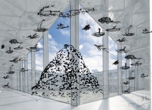 《蓬莱山》概念图 图片:Echigo-Tsumari Art Field
《蓬莱山》概念图 图片:Echigo-Tsumari Art Field