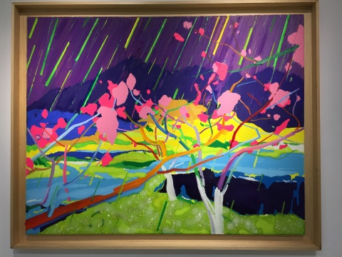 张榕泉 《桃山夜雨》 140×110 布面油画、丙烯 2015
张榕泉 《桃山夜雨》 140×110 布面油画、丙烯 2015