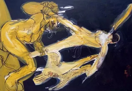 《麒麟－挣》200×140cm  画布丙烯 2010
