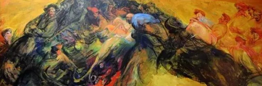 《节日》540×180cm 画布丙烯 2015
《节日》540×180cm 画布丙烯 2015