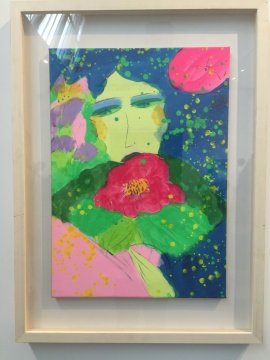 丁雄泉 《蓝发女子像》 70×50cm 纸本水彩 1990
