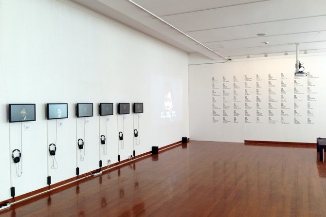 特别项目:杨嘉辉 《牢记崔斯坦和弦》 6屏影像 墙面文字 2013 由APT Institute提供
特别项目:杨嘉辉 《牢记崔斯坦和弦》 6屏影像 墙面文字 2013 由APT Institute提供