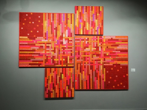 丁乙    《十示2008-22》   两幅各150×150cm、两幅各80×80cm   成品布上丙烯  2008
