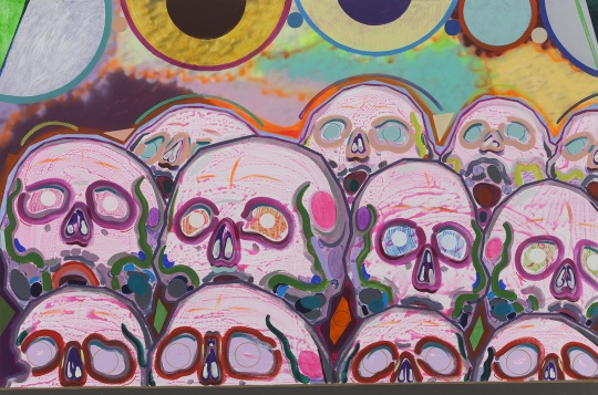 《十二个骷髅》200×300cm 布面丙烯, 喷漆 2015
