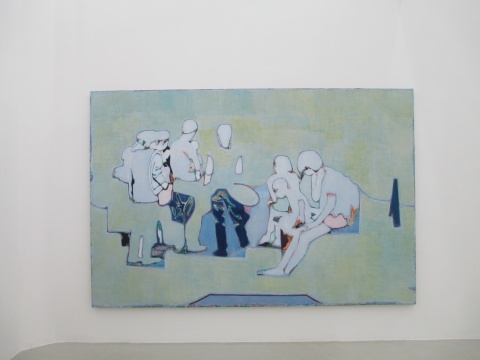 现场展出作品,人形淹没在轮廓中
现场展出作品,人形淹没在轮廓中