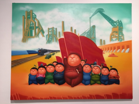 潘德海《火红的年代10号》200×250cm 布面油画 2007
潘德海《火红的年代10号》200×250cm 布面油画 2007