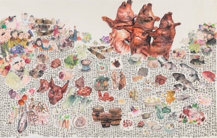 《颂歌》400×250cm 纸本设色 2015
