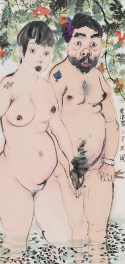 《小苹果》138×69cm 纸本设色 2015 《小苹果》138×69cm 纸本设色 2015