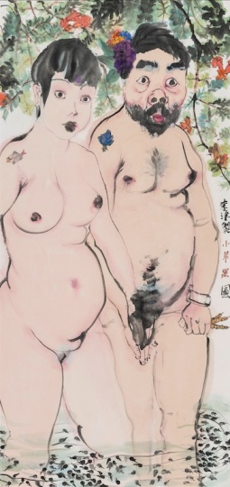 《小苹果》138×69cm 纸本设色 2015