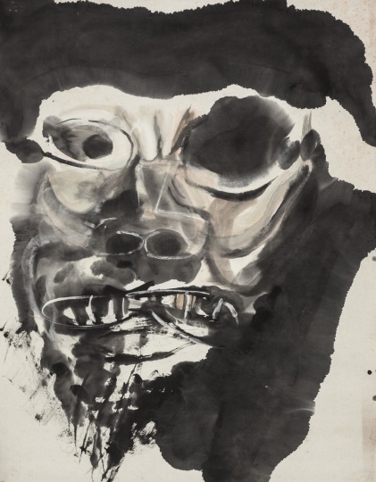 《面具》88×69cm 纸本水墨 1987
