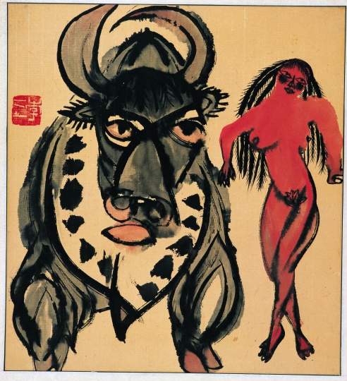 《西藏组画九》 48×43cm 纸本设色 1984 
