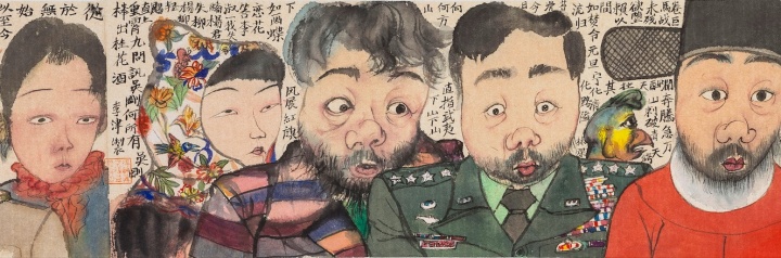 《戏如人生》（局部）209×18cm 纸本设色 2015
