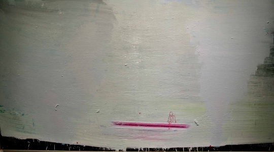 马轲《刻舟求剑3》207×378cm 布面油画 2014
马轲《刻舟求剑3》207×378cm 布面油画 2014