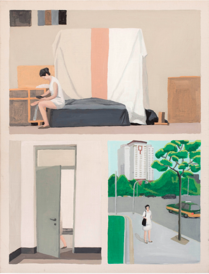 《02模特的一天》(局部) 31.5x41cm 布面丙烯 2011
《02模特的一天》(局部) 31.5x41cm 布面丙烯 2011