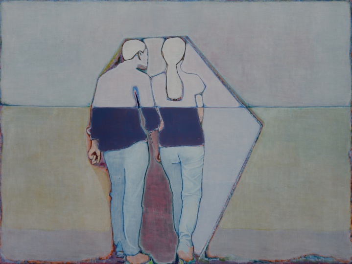 唐永祥《两个人,还有一条分割线》150 × 180cm 布面油画 2015
唐永祥《两个人,还有一条分割线》150 × 180cm 布面油画 2015